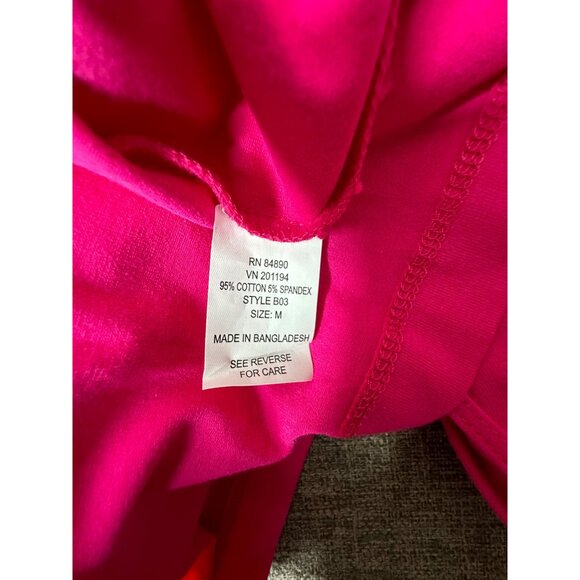 American Sweetheart V-Neck Long Sleeve Top Medium Pink Womens Shirt - Picture 5 of 7